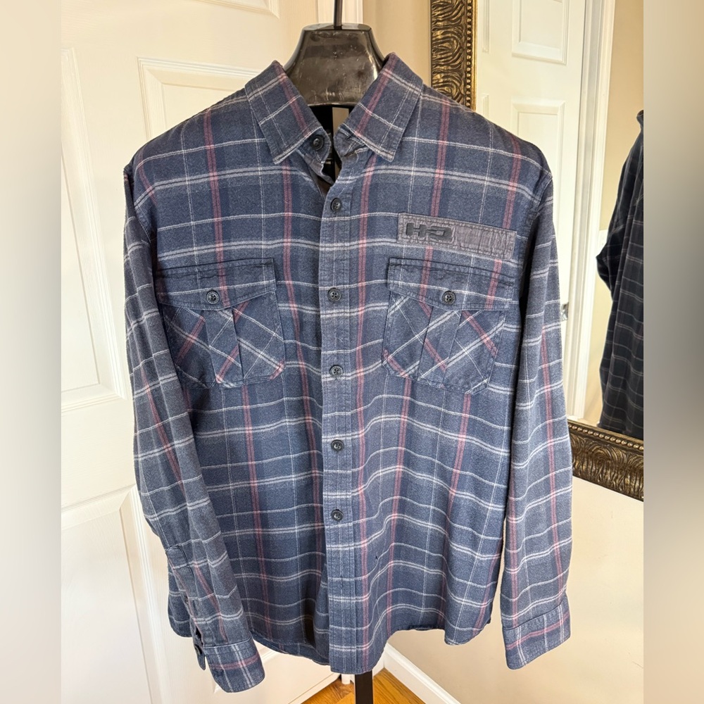 Harley Davidson Plaid Shirt with Patch